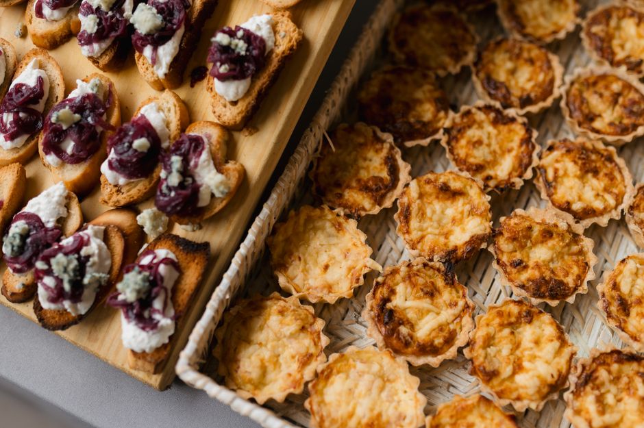 Gourmet appetizers tray for wedding catering